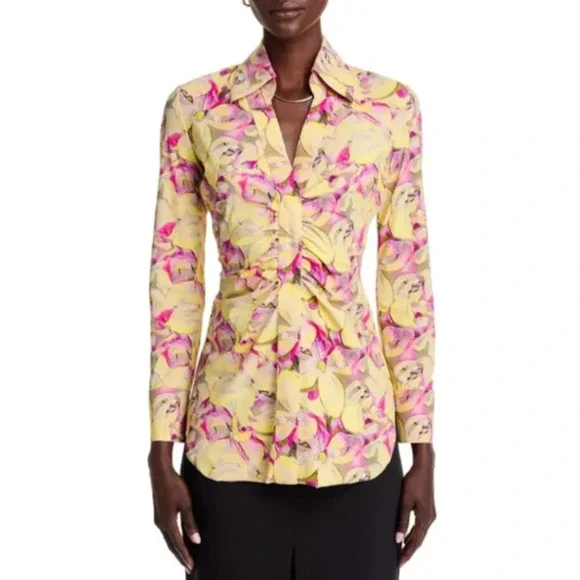 New CHIARA BONI La Petite Robe Women's Shohreh Floral Print Top Size 6 42